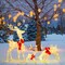 Christmas Reindeer Family 3-Piece LED Lighted White Buck Doe Fawn Indoor Outdoor